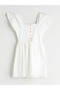 Lcw Kids White Square Collar Girl Dress - 4