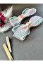 Stoned Tulle Ribbon Stoned Rainbow Figured Design Collet Buckle Pair - 4