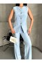 Stone Buttoned Blazer Vest Pants Suit - 4