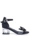 Girl's Transparent Heeled Shoes with Ribbon Detail and Satin Heels - 2