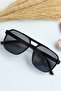 Frank Unisex Square Rectangle Black Matte Uv400 Protected Vintage New Season Sunglasses - 8