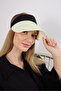 Women's Foldable Wide Brim Straw Visor Beach Hat - 5