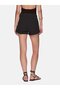 Basic Gabardine Regular Mini Black Shorts - 3