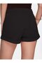 Basic Gabardine Regular Mini Black Shorts - 5