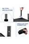 ETHU Dual Monitor Stand - 3-Height Adjustable Dual Monitor Riser with Drawer & Phone Holder (Black) - 3