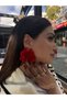 Helen Jewerly Red Brand Model Viral Pinterest Flower Earrings - 2