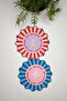 2 Pack Embroidery Edge Fabric Cocktail Napkins with Decorative Edge Lettering Design