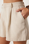 Mini Summer Linen Shorts Beige Lhc0016 - 4
