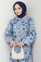 Azalea Flower Blue Viscose Dress - 3