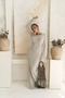Nadias Window Detail Beige Knitwear Long Dress - 3