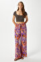 Women's Hilda Purple Orange Waist Elastic 100% Viscose Summer Trousers