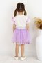 Girls Summer 2-Piece Set - Tulle Skirt & Short Sleeve Badi - Birthday Party Outfit 3-6 Years - 2