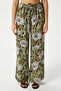 Women's Talia Green Elastic Waist 100% Viscose Summer Trousers - 2