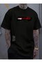 Impossible Printed Summer Cotton Fabric Crew Neck Black Short Sleeve Men's T-Shirt