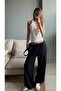 Halter Collar Ribbed White Women's Tank Top - 3