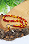 Tiny Yellow Red Alpaca Tasseled Sphere Cut Powder Amber Prayer Beads 201024094 - 3