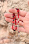 Red Black Moire Barley Tiny Model Silver Tasseled Squeeze Amber Prayer Beads 201024078 - 2
