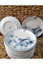 6 Pieces Güral Porcelain Bird Pattern 19 cm Flat Cake Dessert Plate - 6