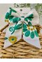 Green Yellow Cream Handmade Self-Patterned New Fashion Linen Women's Automatic Bow Buckle - 3