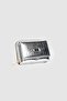 La'Graccio Paris Women's Sezac Shiny Medium Wallet Crocodile Silver