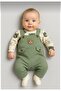Bear Patterned Baby Boy Rompers 3-Piece Rompers Set (Zıbın Rompers Socks) 3-6-9 Months Baby Outfit Green Color