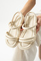 Cream Strappy Women's Sandals