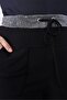 Large Size Waist Shiny Pocket Lace up Loose Trousers - 7