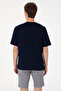 Men's Oversized Fit Crew Neck Navy T-Shirt 50305923-VR033 - 7