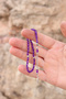 Tiny Purple Alpaca Tasseled Barley Cut Powder Amber Prayer Beads 201024091 - 2