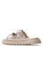 Women's Stone Detailed Daily Slippers 25Y 25Y342 Z Beige - 3