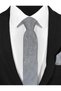 Premium Microfiber Tie with Paisley Pattern in Silver Grey - 7 cm Modern Cut - 2