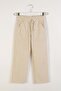 Boy's Linen Trousers with Pockets and Elastic Waist - Ecru - 4