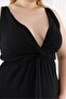 Plus Size Back Tie Detail Elastic Waist Dress - 5