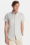 Men's Slim Fit Slim Fit Short Sleeve Sports Collar Oxford Texture Cotton Gray Shirt