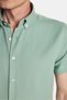 Men's Slim Fit Slim Fit Short Sleeve Sports Collar Oxford Texture Cotton Green Shirt - 3