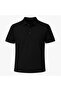 Men's Black Cotton Polo Neck T-shirt - 2