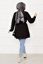 Boydan Hidden Button Pleated Detailed Hijab Shirt Black - 4