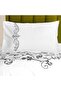 فروتشي طقم لحاف أبيض مُطرز بلون فضي كينج، نفرين طقم 7 قطع