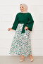 Shirt with Self-Tie Wide-Sleeved Skirt Suit Emerald - 3