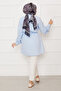 Boydan Hidden Button Pleated Detailed Hijab Shirt Baby Blue - 5