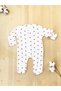 Baby Girl Heart Printed Baby Jumpsuit with Booties and Snaps Newborn Hospital Release - 4