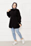Boydan Hidden Button Pleated Detailed Hijab Shirt Black - 3