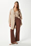 Women's Sandra 100% Cotton Muslin Laced Beige Kimono - 6