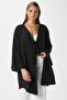 Women's Sandra 100% Cotton Muslin Lace-Up Black Kimono - 5