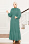 Organza Sleeves Hijab Evening Dress Green - 3