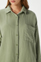 Women's Tilda 100% Cotton Muslin Oversize Khaki Shirt - 7