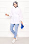 Roba Drawstring Waist Lace-Up Hijab Shirt White