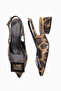 Tiana Leopard Patterned Short Heeled Shoes with Accessories, Pointed Toe Heels, Luxury Ballerinas with Open Back - 3