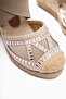 Meliza Mink Elastic Straw Sole Heeled Women's Sandals - 5
