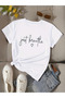 Cotton Oversize Just Breathe Printed Short Sleeve Crew Neck Comfortable Casual T-Shirt